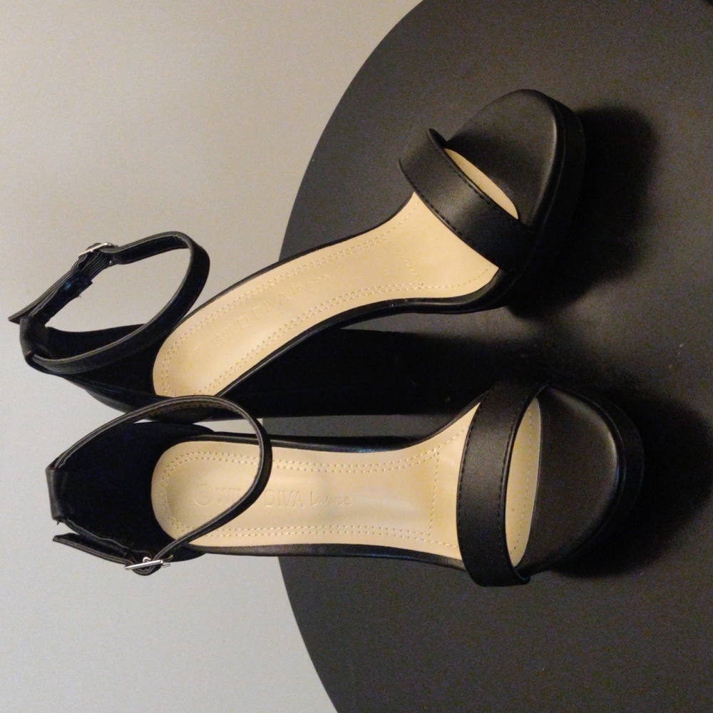 Chunky block platform heels